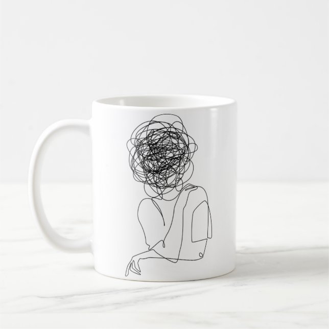 Caneca De Café arte humana clássica negra e emocional bagunçada (Esquerda)