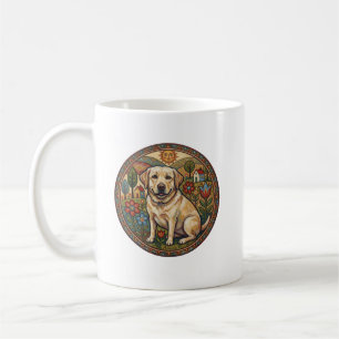 Caneca De Café Arte Ingênua Caprichosa Labrador Amarelo