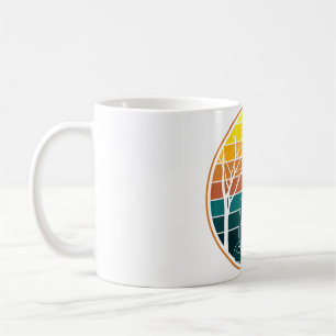 Caneca De Café Arte Kawaii de Anime de Gato Pôr do Sol Retrô