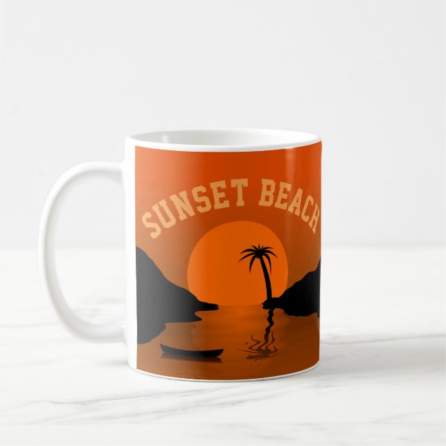 Caneca De Café Arte Laranja Tropical de Sunset Beach (Esquerda)