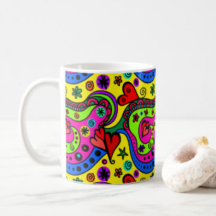 Caneca De Café Arte Legal 70s da Boêmia Pagélica Hippie