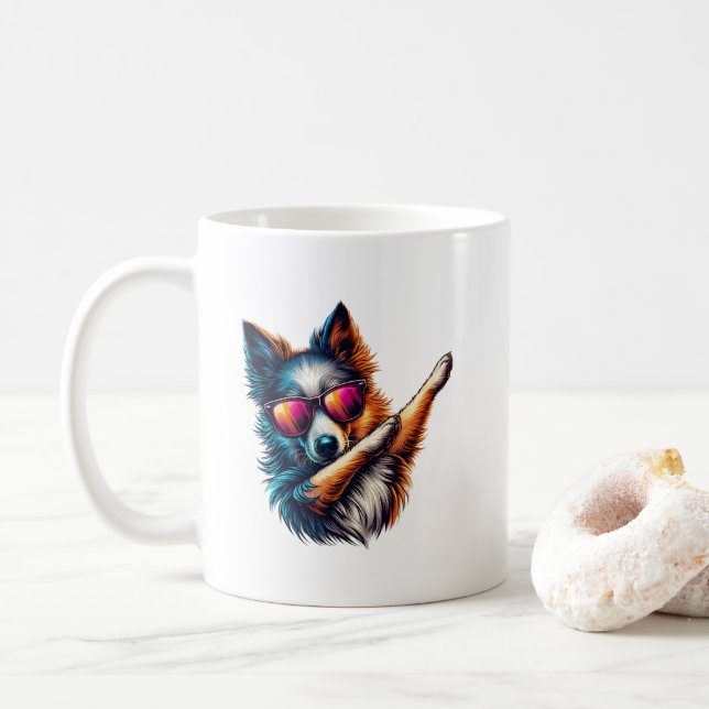 Caneca De Café Arte Legal do Cachorro Dabbing (Com Donut)