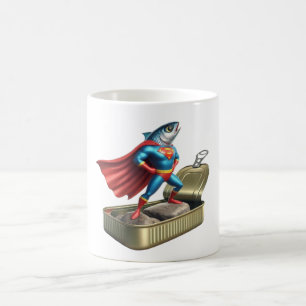 Caneca De Café Arte Lendário de Super-Herói de Sardinha Épica
