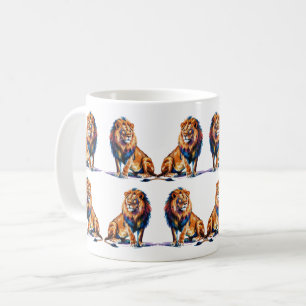 Caneca De Café Arte Lion Maiúscula