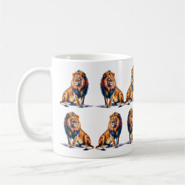 Caneca De Café Arte Lion Maiúscula
