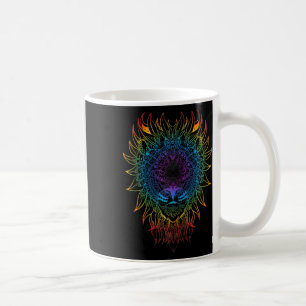 Caneca De Café Arte Mandala da Leoa Feminina Zen Ioga Meditação B