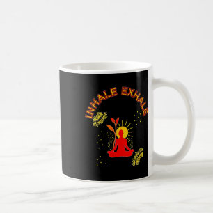 Caneca De Café Arte Mandala de Energia de Meditação Inalar Exalar