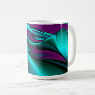 Caneca De Café Arte Metálica Metálica Futurística Abstrato 3D