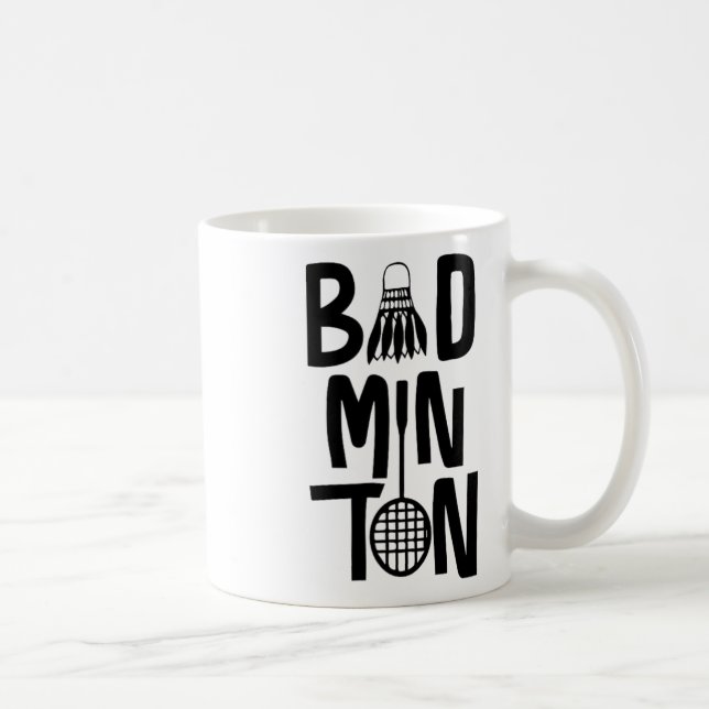 Caneca De Café Arte Mínima legal Badminton (Direita)