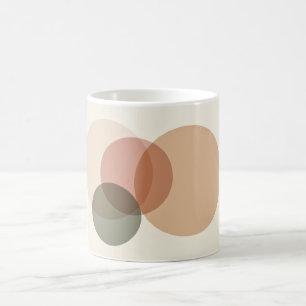 Caneca De Café Arte Minimalista de Círculos Sobrepostos