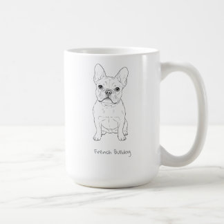 Caneca De Café Arte Minimalista de Linha do Bulldog Francês - Fre