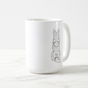 Caneca De Café Arte minimalista de linha do cão pastor alemão