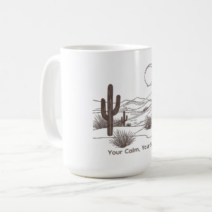 Caneca De Café Arte Minimalista do Deserto – Paisagens Boho Moder