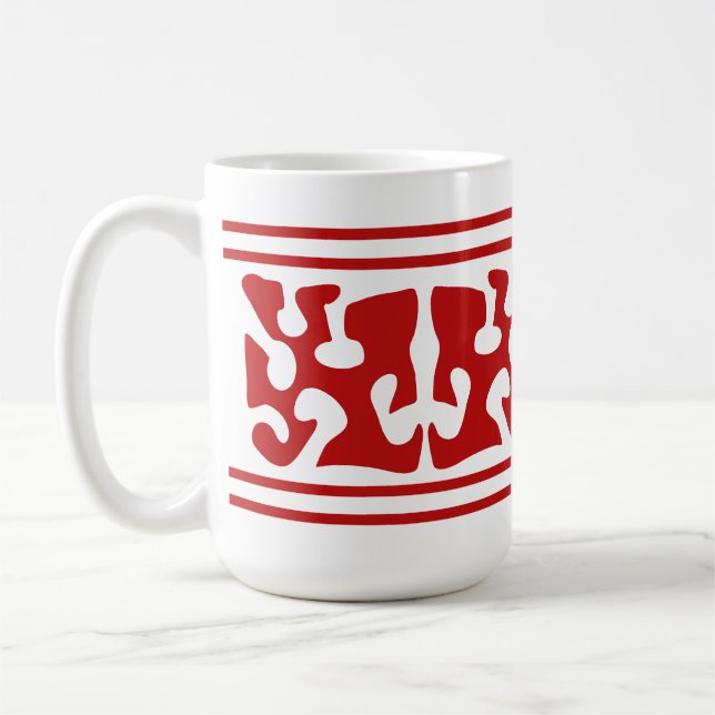 Caneca De Café Arte moderna abstrata em forma vermelha (Esquerda)