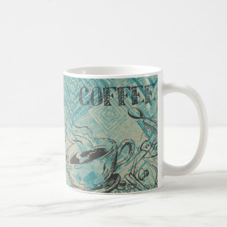Caneca De Café Arte Moderna de Café Esboço Azul