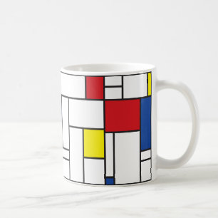 Caneca De Café Arte Moderna De Stijl Geométrica Minimalista Mondr