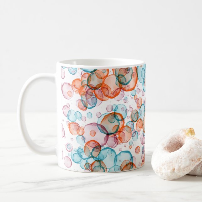 Caneca De Café Arte moderna do Bubble. (Com Donut)