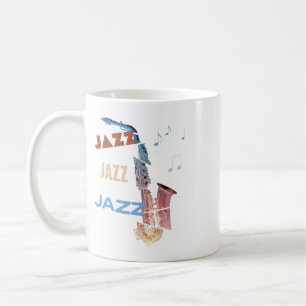 Caneca De Café Arte Moderna do Saxofone Jazz