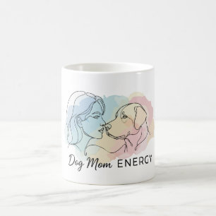 Caneca De Café Arte Moderna em Linha Energia de Mãe de Cachorro A