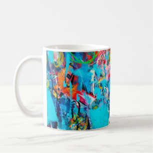 Caneca De Café Arte moderna multicoloração mestiça c
