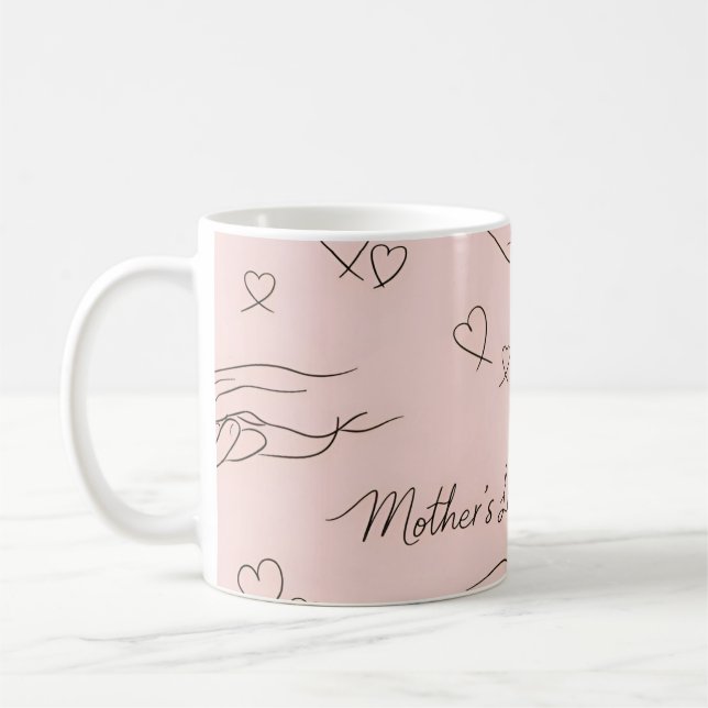 Caneca De Café Arte Moderna Personalizada para Dia das Mães (Esquerda)
