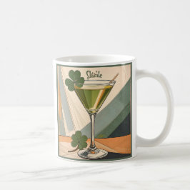 Caneca De Café Arte Moderno de Meados do Século Trevo de Três Fol