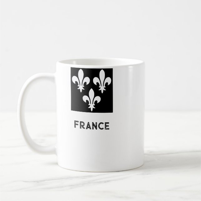 Caneca De Café Arte Monocromática de Impressão Heráldica da Franç (Esquerda)