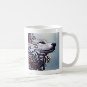 Caneca De Café Arte na Cabeça de Lobo Inspirada em Vintage - Nost