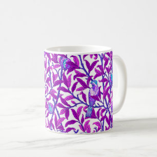 Caneca De Café Arte Nova Pássaro & Romã, Roxo Âmbar