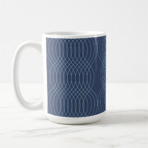 Caneca De Café Arte ondulada azul, decorativa, simples, moderna,