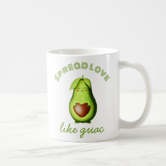 Caneca De Café Arte original desenhada à mão - Cute Avocado