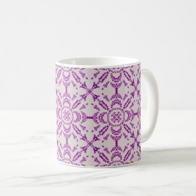 Caneca De Café Arte-Padrão de Design de Flor Orquídea abstrato Ro (Frente Esquerda)