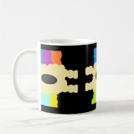 Caneca De Café Arte padrão de quebra-cabeça mistura cores com pre