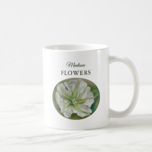 Caneca De Café Arte Pastel da Flor de Lua Noturna Nome Personaliz