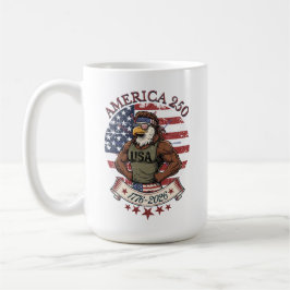Caneca De Café Arte Patriótica Águia Americana 250 4 de Julho