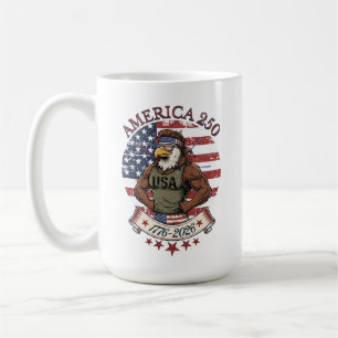 Caneca De Café Arte Patriótica Águia Americana 250 4 de Julho