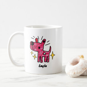 Caneca De Café Arte Personalizada de Cachorro Rabisco