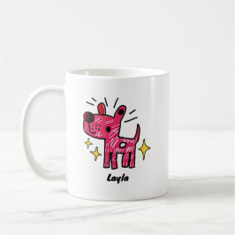 Caneca De Café Arte Personalizada de Cachorro Rabisco