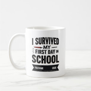 Caneca De Café Arte Personalizada do Primeiro Dia de Aula