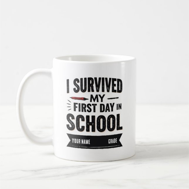 Caneca De Café Arte Personalizada do Primeiro Dia de Aula (Esquerda)