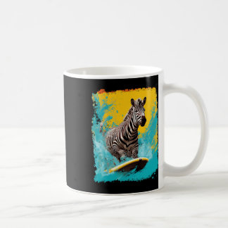 Caneca De Café Arte Pop Animal do Zoológico Vintage Zebra Surfand