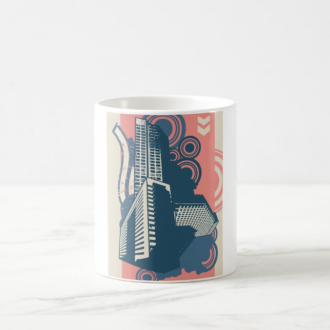 Caneca De Café Arte Pop de Paisagem Urbana Contemporânea (Criador carregado)