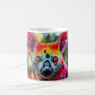 Caneca De Café Arte pop de um cão selvagem africano. conhecido co
