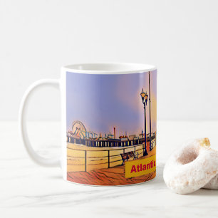 Caneca De Café Arte Pop do Passeio Marítimo da Praia