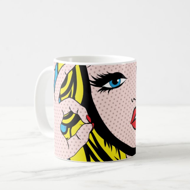 Caneca de Café - Arte Pop O-K (Frente Esquerda)