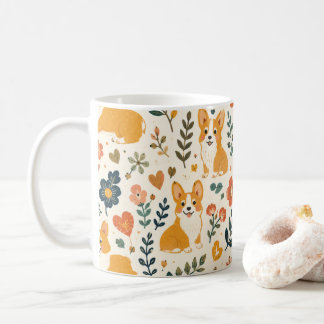 Caneca De Café Arte Popular de Cachorro Fofo Cachorro Desenhado à