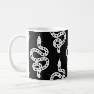 Caneca De Café Arte Popular Texturizado Grungy Bruxa Cobra branca