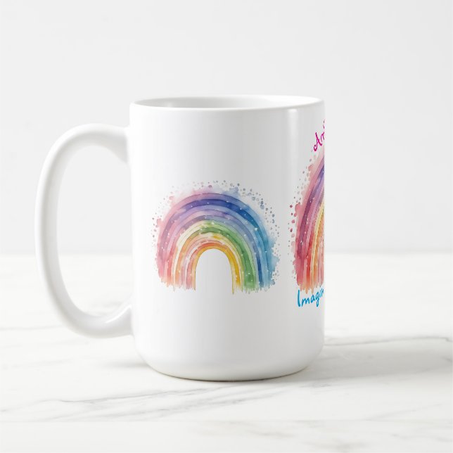 Caneca De Café Arte Por Debi, Rainbow (Esquerda)