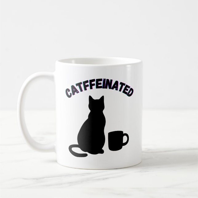 Caneca De Café Arte Preta e Branca de Sombras de Café (Esquerda)