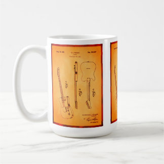 Caneca De Café Arte Retro de Patente de Guitarra Elétrica Legal